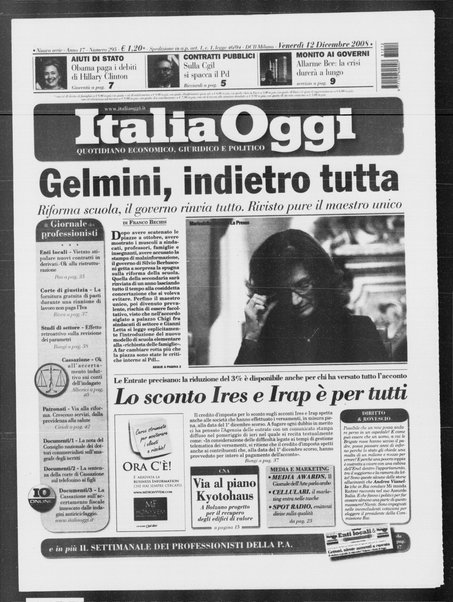 Italia oggi : quotidiano di economia finanza e politica